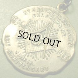 画像1: アメリカ アンティーク フリーメイソン メダル １９０６年 32×32ミリ(チェーン有。無し-300円引き）