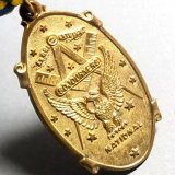 第二次世界大戦 当時もの アメリカ軍 フリーメイソン ナショナル ソージャナー（National Sojourners – US Military）イーグル ヴィンテージ リボン メダル バッチ 25×45mm