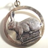 オランダ ヴィンテージ ウサギのメダル 28×28mm