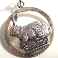 画像1: オランダ ヴィンテージ ウサギのメダル 28×28mm
