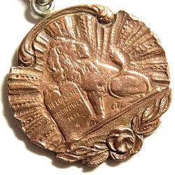 画像1: 【バーゲン】ベルギー アンティーク ライオンとベルギー王アルバート一世モノグラム メダル 22mm
