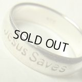 “神（聖イエス）は救い給う”Jesus Saves　アメリカ ヴィンテージ シルバー（銀）リング サイズ：１４
