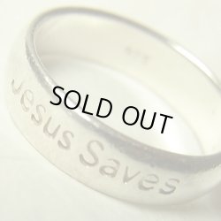 画像1: “神（聖イエス）は救い給う”Jesus Saves　アメリカ ヴィンテージ シルバー（銀）リング サイズ：１４