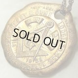 アメリカ ロスアンジェルス アンティーク １９２５年 秘密結社フリーメイソン メダル 31mm(チェーン有。無し-300円引き）