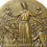 【バーゲン】【特大型 79mm 】ポルトガル 聖母マリア ブロンズ メダル Cabral Antunes作