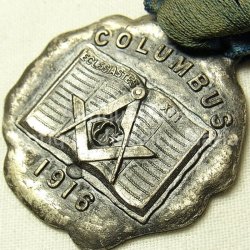 画像1: 【希少】アンティーク アメリカ合衆国　オハイオ州　コロンバス １９１６年　フリーメイソン 記念メダル 