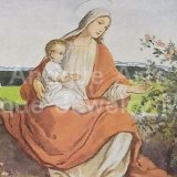 【ドイツ】《草原の聖母マリア》ヴィンテージ ホーリーカード （レギュラーサイズ）(グループ１０１)