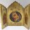 画像1: 【中型サイズ】イタリア アンティーク「聖母子の画家」ラファエロ・サンティ作『小椅子の聖母』３枚続きの祭壇画（高さ１８０ミリ） (1)