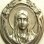画像1: 【極美形】フランス アンティーク ルルドの聖母マリア “百合の装飾”シルバー（銀製）メダイ リボン付き 27×37mm (1)