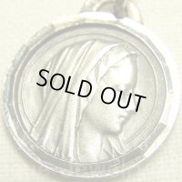 【極美形】【ミニサイズ】フランス アンティーク SILVER【銀製】 ルルドの聖母マリア メダイ 16mm