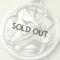 【バーゲン】【参考動画有り】【極美形】フランス ヴィンテージ ジャンヌ・ダルク SILVER PLATED メダイ ２２．５×２２．５ミリ