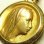 画像1: 【極美形】【大きめサイズ】フランス アンティーク 聖母マリア Gold plate メダイ 著名彫刻家 C.CHARL作 25mm(チェーン有。無し-300円引き） (1)