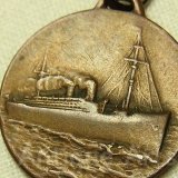 【バーゲン】【極希少】イタリア 1927年 豪華客船 オーガスタス アンティーク 記念メダル 18mm：（検）第二次世界大戦