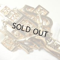 アメリカ ヴィンテージ ＩＨＳ《「人類の救い主イエス」》 装飾が豊かな 壁掛け用 クロス 24cm【バーゲン】【大型】
