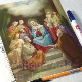【バーゲン】【特大：約B５サイズ（２０cm×２５cm）】《未使用・イタリア製》聖母マリア・聖イエス 聖画リトグラフ印刷 (グループ２８７)
