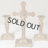 “精緻な装飾が美しい！”アメリカ ヴィンテージ 自立クロス（22cm）・キャンドルスタンド（13cm） セット【バーゲン】