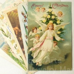 画像1: 【バーゲン】【１００年前】アメリカ アンティーク クリスマスカード・イースターカード　６枚セット(グループ２８８)