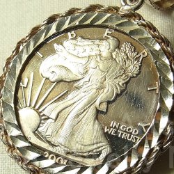 画像1: 【バーゲン】【大型】アメリカ合衆国 ミレニアム 西暦２０００年記念  SILVER 999 メダル Walking Liberty ペンダント Adolph A. Weinman作