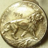 第一次世界大戦　1914年　偉大なるライオン / ジュリアス・シーザー ベルギー アンティーク  メダル Pierre Theunis作 28mm