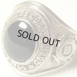 画像1: 【希少品】アメリカ沿岸警備隊　UNITED STATES COAST GUARD 1790 ヴィンテージ ブラックストーン STERLING925(銀９２５) リング リングサイズ：２０号【バーゲン】