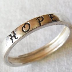 画像1: “希望 : HOPE”ヴィンテージ STERLING シルバー（銀925）メッセージリング リングサイズ:12号