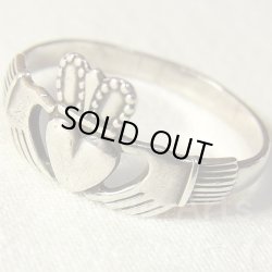 画像1: 【愛、友情、忠誠のシンボル】ヴィンテージ 「IRISH Claddagh」（アイリッシュ・クラダ） STERLING(銀925)  リング サイズ22号