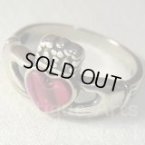 【愛、友情、忠誠のシンボル】ヴィンテージ 「IRISH Claddagh」（アイリッシュ・クラダ） STERLING(銀925) ピンクストーン リング サイズ11号