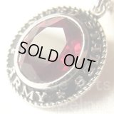 CREST CRAFT社 UNITED STATES ARMY アメリカ陸軍 ヴィンテージ STERLING（銀９２５）Garnet ガーネット ペンダント 16×21mm