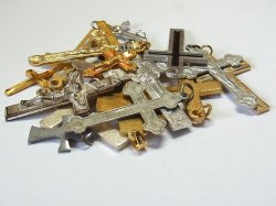 画像3: 【アルミ製クロス18本セット】欧米製ヴィンテージ・アンティーク十字架／ペンダントトップ・素材・宗教モチーフまとめ売り