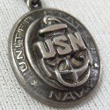 第二次世界大戦当時もの USNアメリカ海軍 SILVER(銀製) ペンダント18×23mm【バーゲン】