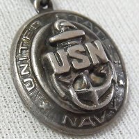 第二次世界大戦当時もの USNアメリカ海軍 SILVER(銀製) ペンダント18×23mm【バーゲン】