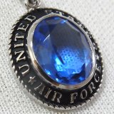 UNITED STATES AIR FORCE(アメリカ空軍) ヴィンテージ ブルーストーン STERLING ペンダント 16×21m【バーゲン】