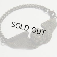 第二次世界大戦当時もの アメリカ ヴィンテージ シルバー（銀925製）Air Crew Member 《航空隊員》Wing バッチ ブレスレット 19.5cm