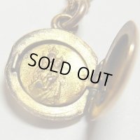 【訳あり】アンティーク ミニ ロケット メダイ  「聖心のイエス（Sacred Heart of Jesus）」「聖母子像（Madonna and Child）」13mm
