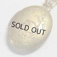 “永遠の愛” “誠実” 桔梗（キキョウ）Balloon Flower アンティーク ミニ ロケット 11×16mm