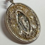 透かしフレームの不思議のメダイ ヴィンテージ  STERLING SILVER（銀９２５）24×36mm