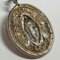 透かしフレームの不思議のメダイ ヴィンテージ  STERLING SILVER（銀９２５）24×36mm
