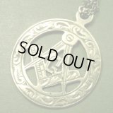 イギリス アンティーク シルバー フリーメイソン メダル 24×24ミリ(チェーン有。無し-300円引き）