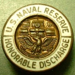 画像1: 第二次世界大戦 当時もの USN（United States Navy：米国海軍）HONORABLE DISCHARGE （名誉となる発射）バッチ 15mm【バーゲン】