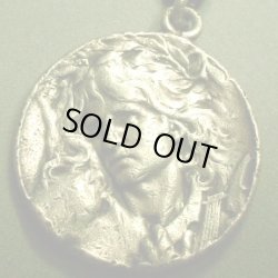 画像1: フランス アンティーク オルフェウス SOLIDシルバーメダル 25×25ミリ(チェーン有。無し-300円引き）