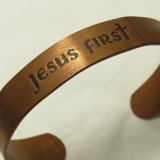 “Jesus first : イエス・キリストを中心に置くこと。”イエス・キリストの教えや模範に従い、彼を自分の人生の指針とすること。”アメリカ ヴィンテージ  カフ ブレスレット《SOLID COPPER（純銅）》　