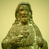 フランス アンティーク 聖イエス 自立像 装飾が豊かな台座付き1800年代 20cm 【バーゲン】