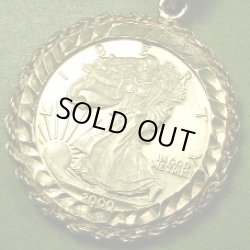 画像1: アメリカ ミレニアム２０００年記念　イーグル シルバー999メダル ペンダント(チェーン有。無し-300円引き）