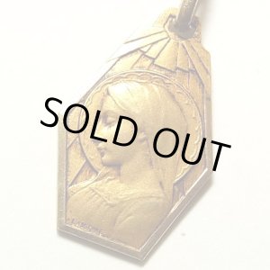 画像: フランス アンティーク アール・デコ GOLD PLATED 18K 聖母マリア メダイ F.P.Lasserre 作13×20mm(チェーン有。無し-300円引き）