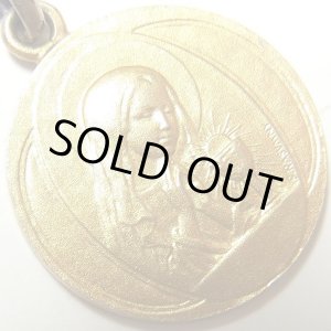 画像: フランス ヴィンテージ GOLD PLATED　聖マリア メダイ 18mm(チェーン有。無し-300円引き）