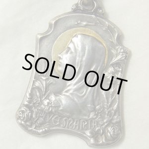 画像: 【極美形】【希少】フランス アンティーク ノートルダム 聖母マリア SILVER PLATED 彫刻家サイン有り メダイ 20×28mm(チェーン有。無し-300円引き）