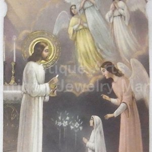 画像: 【ポルトガル】【１９３８年】“First Communion「初聖体拝領」記念”アンティーク ホーリーカード《レギュラーサイズ》（グループ９３）