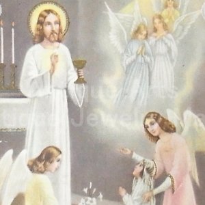 画像: 【ポルトガル】【１９３７年】“First Communion「初聖体拝領」記念”アンティーク ホーリーカード《レギュラーサイズ》（グループ９３）