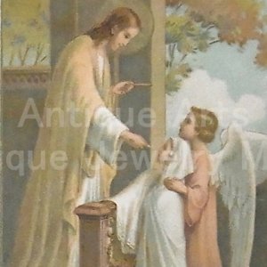 画像: 【ポルトガル】【１９３７年】“First Communion「初聖体拝領」記念”アンティーク ホーリーカード《レギュラーサイズ》（グループ９３）