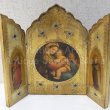 画像1: 【中型サイズ】イタリア アンティーク「聖母子の画家」ラファエロ・サンティ作『小椅子の聖母』３枚続きの祭壇画（高さ１８０ミリ）